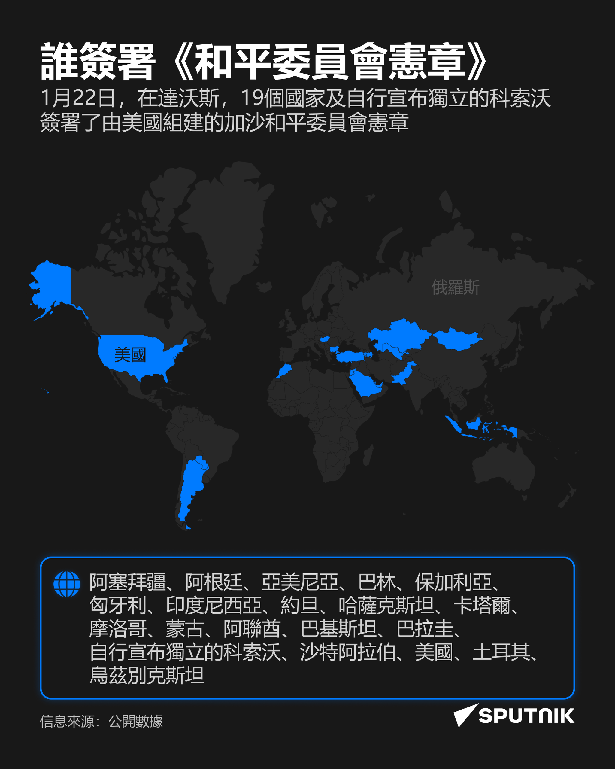 誰簽署《和平委員會憲章》 - 俄羅斯衛星通訊社