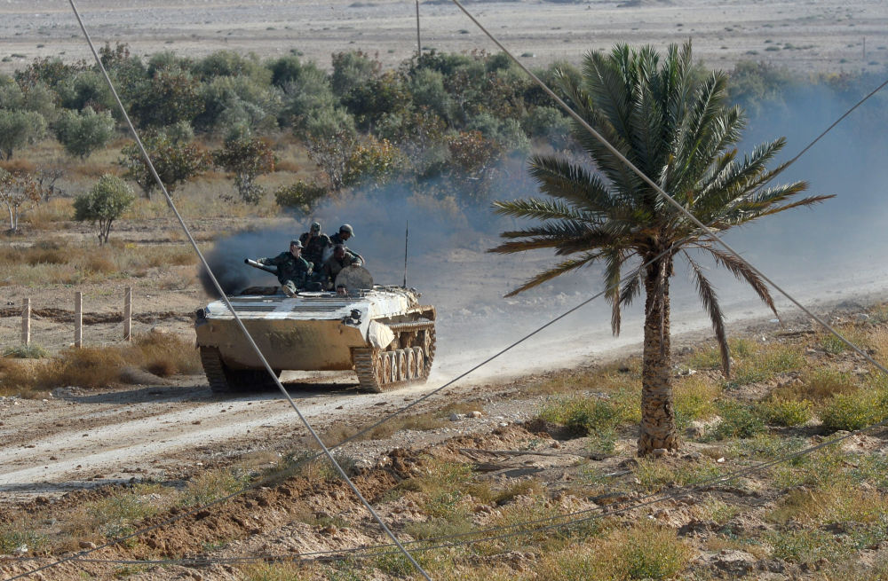 叙利亚政府军从地面和空中向武装分子发起进攻