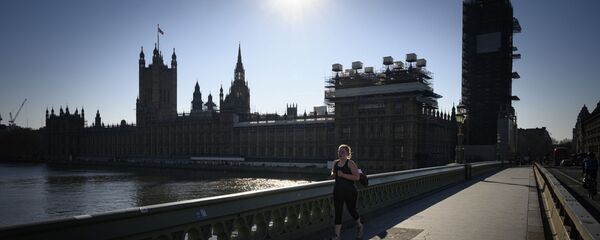 Девушка на Вестминстерском мосту в Лондоне - 俄罗斯卫星通讯社