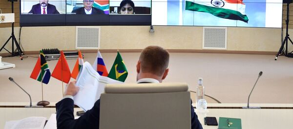 Глава делегации, директор Департамента международного сотрудничества Министерства сельского хозяйства Российской Федерации Максим Маркович на заседании рабочей группы БРИКС по сельскому хозяйству в министерстве сельского хозяйства РФ - 俄罗斯卫星通讯社