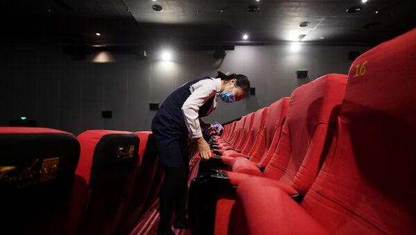 китай кинотеатры обработка санитария коронавирус защита кресла  - 俄罗斯卫星通讯社
