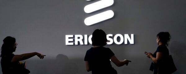 Лого Ericsson . Шанхай - 俄罗斯卫星通讯社