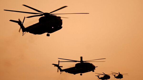 Израильские армейские вертолеты в полете - 俄罗斯卫星通讯社