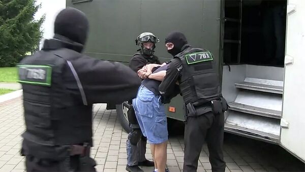 Кадр оперативного видео задержания предположительно 32 членов частной военной компании в Белоруссии - 俄羅斯衛星通訊社