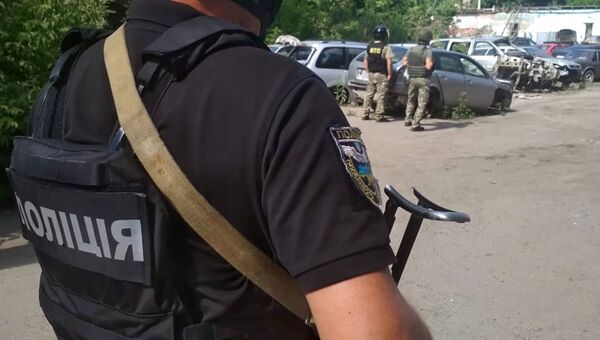 Сотрудник полиции в Полтаве, Украина  - 俄罗斯卫星通讯社