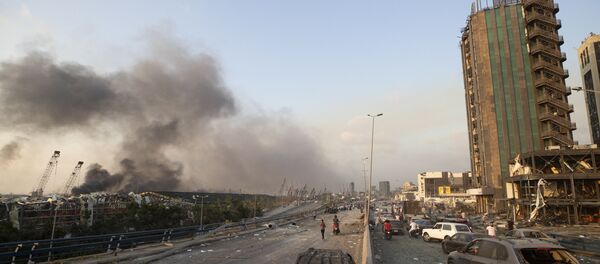 Aftermath of a massive explosion is seen in in Beirut, Lebanon, Aftermath of a massive explosion is seen in in Beirut, Lebanon, - 俄罗斯卫星通讯社