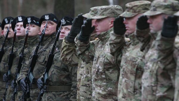 Американские военнослужащие на военной базе в Жагани, Польша - 俄罗斯卫星通讯社