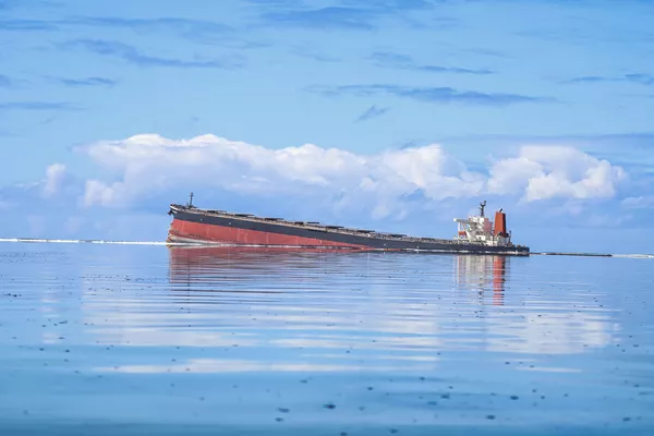 在毛里求斯東南部海岸擱淺的“MV Wakashio”號散貨船 在毛里求斯東南部海岸擱淺的“MV Wakashio”號散貨船 - 俄羅斯衛星通訊社