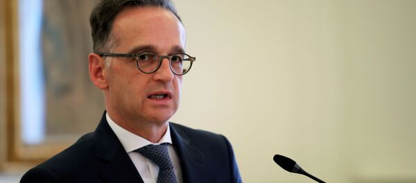 Глава МИД Германии Хайко Маас во время выступления в Афинах, Греция - 俄罗斯卫星通讯社