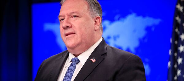  Госсекретарь США Майк Помпео во время выступления на пресс-конференции в Государственном департаменте в Вашингтоне, США - 俄罗斯卫星通讯社