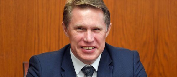 Министр здравоохранения РФ Михаил Мурашко во время брифинга, посвященного первой в мире зарегистрированной вакцине от COVID-19 Министр здравоохранения РФ Михаил Мурашко во время брифинга, посвященного первой в мире зарегистрированной вакцине от COVID-19 - 俄罗斯卫星通讯社