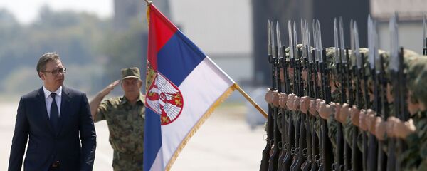 Президент Сербии Александр Вучич на военном аэропорту в Батайнице недалеко от Белграда Президент Сербии Александр Вучич на военном аэропорту в Батайнице недалеко от Белграда - 俄羅斯衛星通訊社