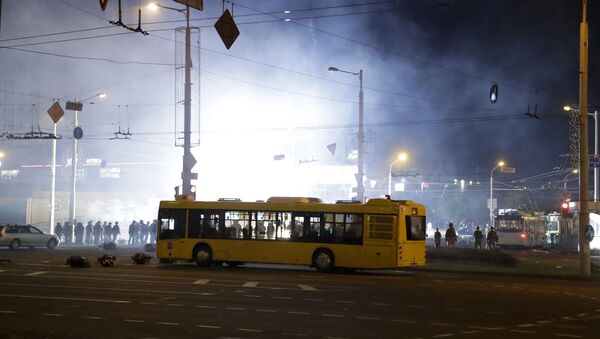 Протесты и беспорядки в Минске после президентских выборов - 俄羅斯衛星通訊社