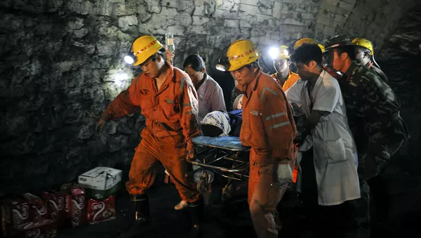 Китайские спасатели на месте взрыва в шахте. Архивное фото  - 俄罗斯卫星通讯社