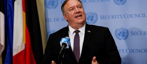 Госсекретарь США Майк Помпео в штаб-квартире ООН в Нью-Йорке Госсекретарь США Майк Помпео в штаб-квартире ООН в Нью-Йорке - 俄罗斯卫星通讯社