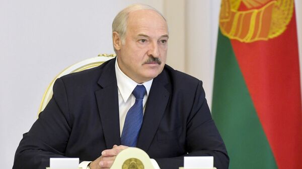 Президент Белоруссии Александр Лукашенко во время выступления в Совете безопасности в Минске - 俄罗斯卫星通讯社