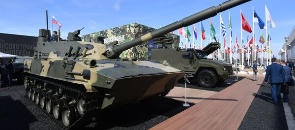 Легкий плавающий танк Спрут-СДМ1сна выставке вооружений Международного военно-технического форума (МВТФ) Армия-2020 - 俄罗斯卫星通讯社