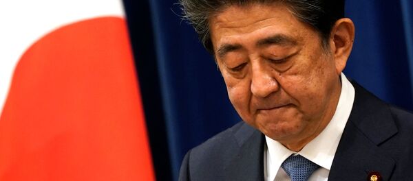 Синдзо Абэ во время пресс-конференции в Токио. 28.08.20 - 俄羅斯衛星通訊社
