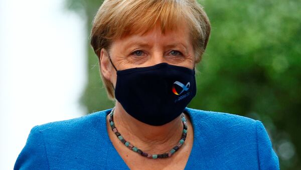 Канцлер Германии Ангела Меркель на пресс-конференции по коронавирусу в Берлине. - 俄罗斯卫星通讯社
