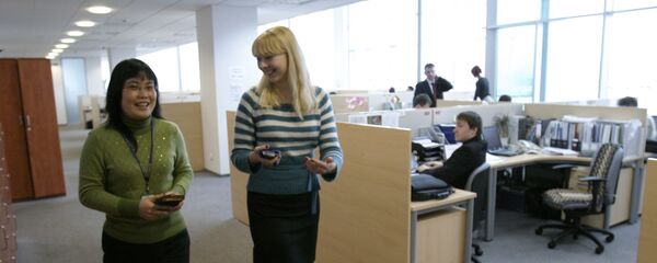 В московском офисе китайской телекоммуникационной компании Хуавэй В московском офисе китайской телекоммуникационной компании Хуавэй - 俄罗斯卫星通讯社