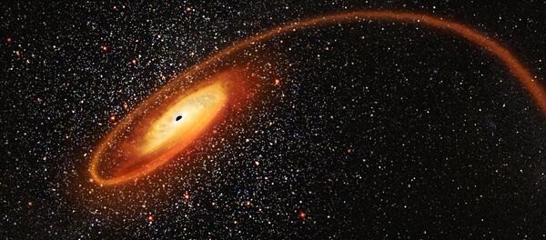 Иллюстрация, изображающая поглощение звезды черной дырой - 俄羅斯衛星通訊社