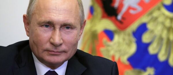 4 сентября 2020. Президент РФ Владимир Путин во время встречи в режиме видеоконференции с мэром Москвы Сергеем Собяниным. - 俄羅斯衛星通訊社