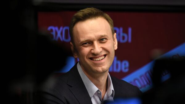 Алексей Навальный во время интервью в эфире радиостанции Эхо Москвы - 俄羅斯衛星通訊社