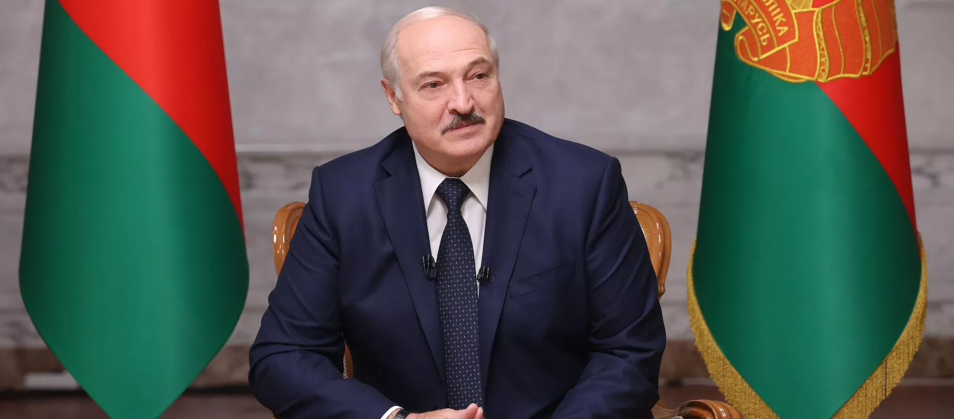Президент Белоруссии Александр Лукашенко во время интервью российским журналистам во Дворце независимости в Минске - 俄羅斯衛星通訊社, 1920, 07.07.2021