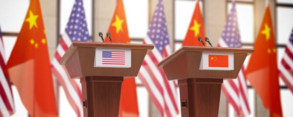 Флаги США и Китая - 俄罗斯卫星通讯社