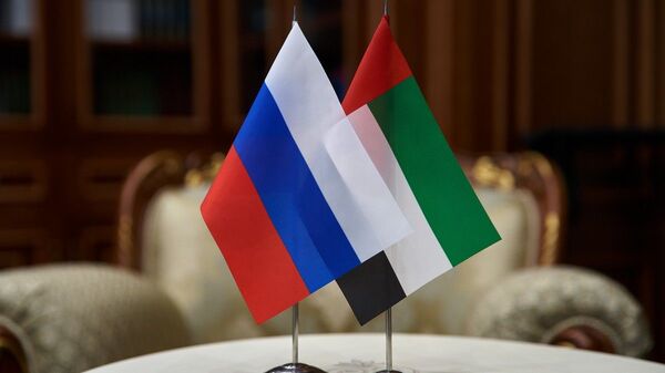 俄罗斯和阿联酋国旗 - 俄罗斯卫星通讯社