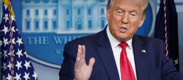 Президент США Дональд Трамп в Вашингтоне - 俄羅斯衛星通訊社