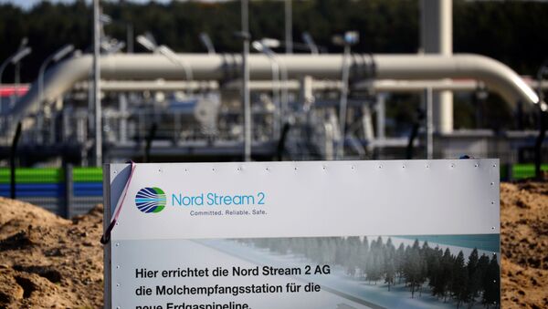 Табличка с надписью Nord Stream 2 - 俄羅斯衛星通訊社