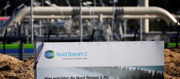 Табличка с надписью Nord Stream 2 Табличка с надписью Nord Stream 2 - 俄罗斯卫星通讯社