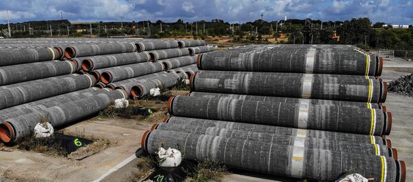 Трубы для строительства газопровода Северный поток в немецком порту Мукран - 俄罗斯卫星通讯社