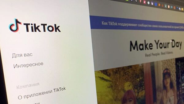 Страница TikTok на экране компьютера - 俄羅斯衛星通訊社