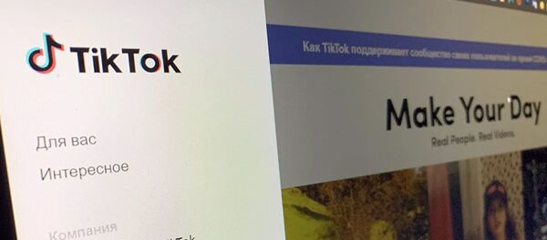 Страница TikTok на экране компьютера - 俄罗斯卫星通讯社