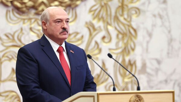  Президент Белоруссии Александр Лукашенко на церемонии инаугурации в Минске. - 俄罗斯卫星通讯社