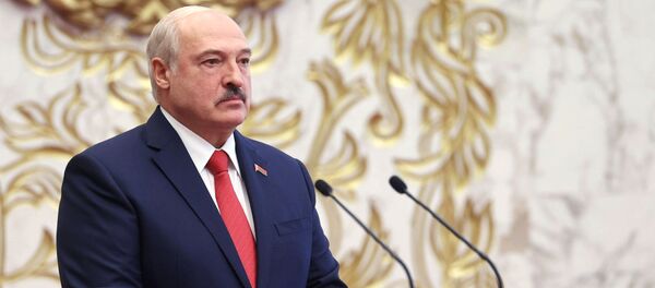 Президент Белоруссии Александр Лукашенко на церемонии инаугурации в Минске. Президент Белоруссии Александр Лукашенко на церемонии инаугурации в Минске. - 俄罗斯卫星通讯社