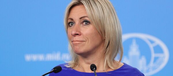 Официальный представитель Министерства иностранных дел России Мария Захарова во время брифинга в Москве - 俄罗斯卫星通讯社