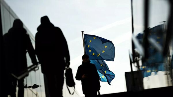 Флаги ЕС в Брюсселе - 俄罗斯卫星通讯社