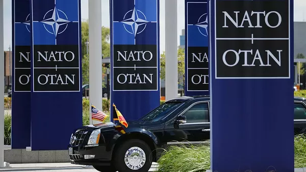 Лимузин президента США Дональда Трампа в Брюсселе во время саммита НАТО. 11 июля 2018 - 俄罗斯卫星通讯社