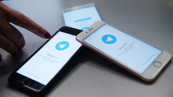Мессенджер Telegram на экране телефона - 俄羅斯衛星通訊社
