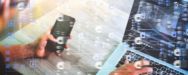 Концепция технологии блокчейн с диаграммой цепи и зашифрованных блоков - 俄羅斯衛星通訊社