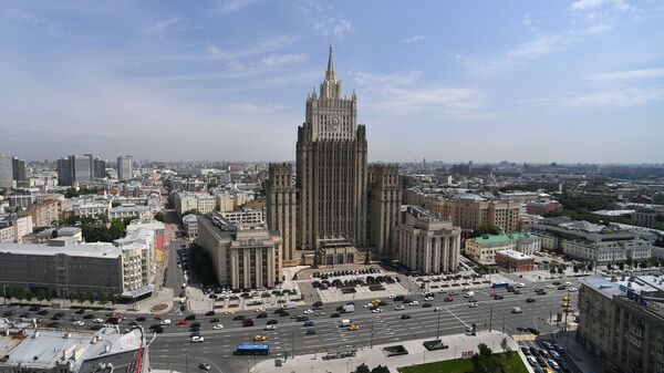 Здание Министерства иностранных дел России на Смоленской-Сенной площади в Москве. - 俄罗斯卫星通讯社