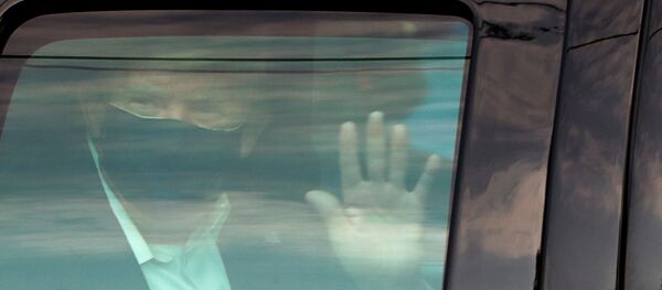 Президент США Дональд Трамп в маске - 俄罗斯卫星通讯社