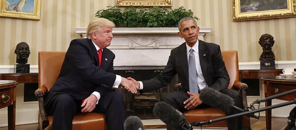 Дональд Трамп на встрече с президентом США Бараком Обамой в Белом доме - 俄罗斯卫星通讯社