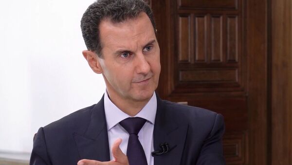 Президент Сирийской Арабской Республики Башар Асад во время интервью информационному агентству РИА Новости.  - 俄罗斯卫星通讯社