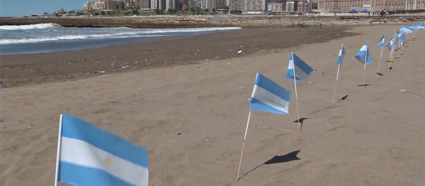 阿根廷海灘出現數百面旗幟以悼念新冠病毒受害者 - 俄羅斯衛星通訊社