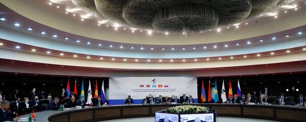 9 октября 2020. Председатель правительства РФ Михаил Мишустин принимает участие в заседании Евразийского Межправительственного совета в расширенном составе - 俄羅斯衛星通訊社