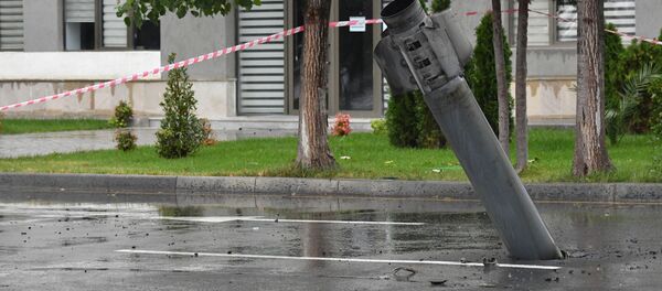 Ракета реактивной системы залпового огня (РСЗО) Смерч на территории Мингечевирской ГЭС Ракета реактивной системы залпового огня (РСЗО) Смерч на территории Мингечевирской ГЭС - 俄罗斯卫星通讯社